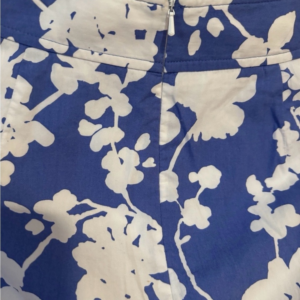 Brooks Brothers 346 Blue White Floral Pencil Skirt Preppy Summer Size 6 - Picture 4 of 6